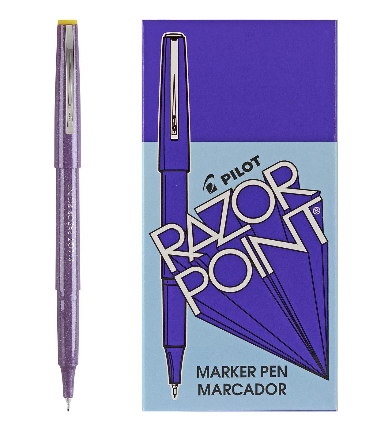 PILOT Razor Point Fine Line Marker Stick Pens, Ultra-Fine Point (0.3mm) Purple Ink, 12-Pack (11013) 12 Count (Pack of 1)