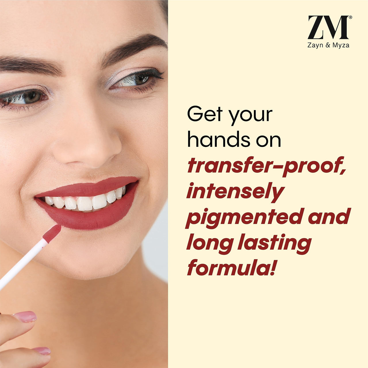 ZM Stay Matte Transfer-proof Lip Color | Matte Texture | Liquid Lipstick | Waterproof and Smudgeproof | Cruelty-free, 6 ML (Retro Red)