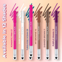 Hilary Rhoda Play n Blend Gel Eyeliner | One Stroke Application | Highly Pigmented | Matte & Shimmer Finish | 2 in 1 Smudger + Eyeliner | Butter Smooth Texture | 1.5g - (Romantic Pink | Shade 07)