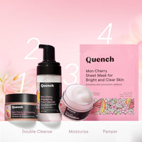 Quench Dirt Dissolving Cleansing Balm with Salicylic acid & Cherry Blossom, Gentle Makeup Remover Balm-Oil-Milk Texture, Removes Long-Wear Makeup & Sunscreen, Made in Korea 50ml