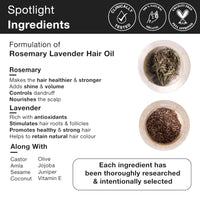 Soulflower Rosemary Essential Oil 15ml & Rosemary Lavender Hair Oil 225ml for For Healthy Hair, Scalp Nourishment, Hair Growth - Pack of 2