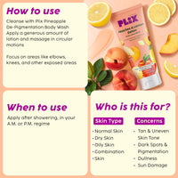 PLIX - THE PLANT FIX Peaches & Lemon Detan Bump Eraser Scrub (200g), Body Lotion SPF 30 (150ml), & Pineapple Smooth Skin Juicy Body Wash (236ml) | Removes Tan, & Smoothens Strawberry Skin