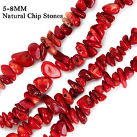 456 PCs Natural Chip Stone Beads, 5-8mm Irregular Multicolor Gemstones Loose Crystal Healing Red Coral Rocks with Hole for Jewelry Making DIY Crafts