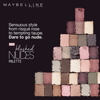 Maybelline New York The Blushed Nudes Palette Eyeshadow, 9g And Maybelline New York Hypercurl Mascara Washable, Black, 9.2ml, Matte & Shimmery Finish
