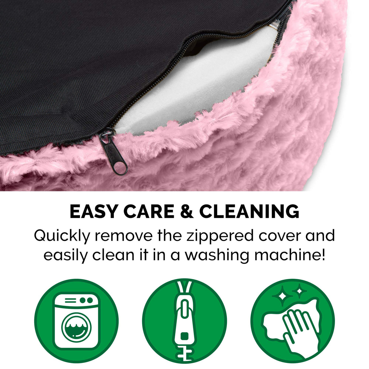 Furhaven Dog Bed for Small Dogs w/ Removable Washable Cover & Pillow Cushion Insert, For Dogs Up to 12 lbs - Ultra Plush Faux Fur Oval Lounger - Pink, Small Oval (Fiber-Filled Base) 19.0"L x 15.0"W x 5.5"Th Plush Pink