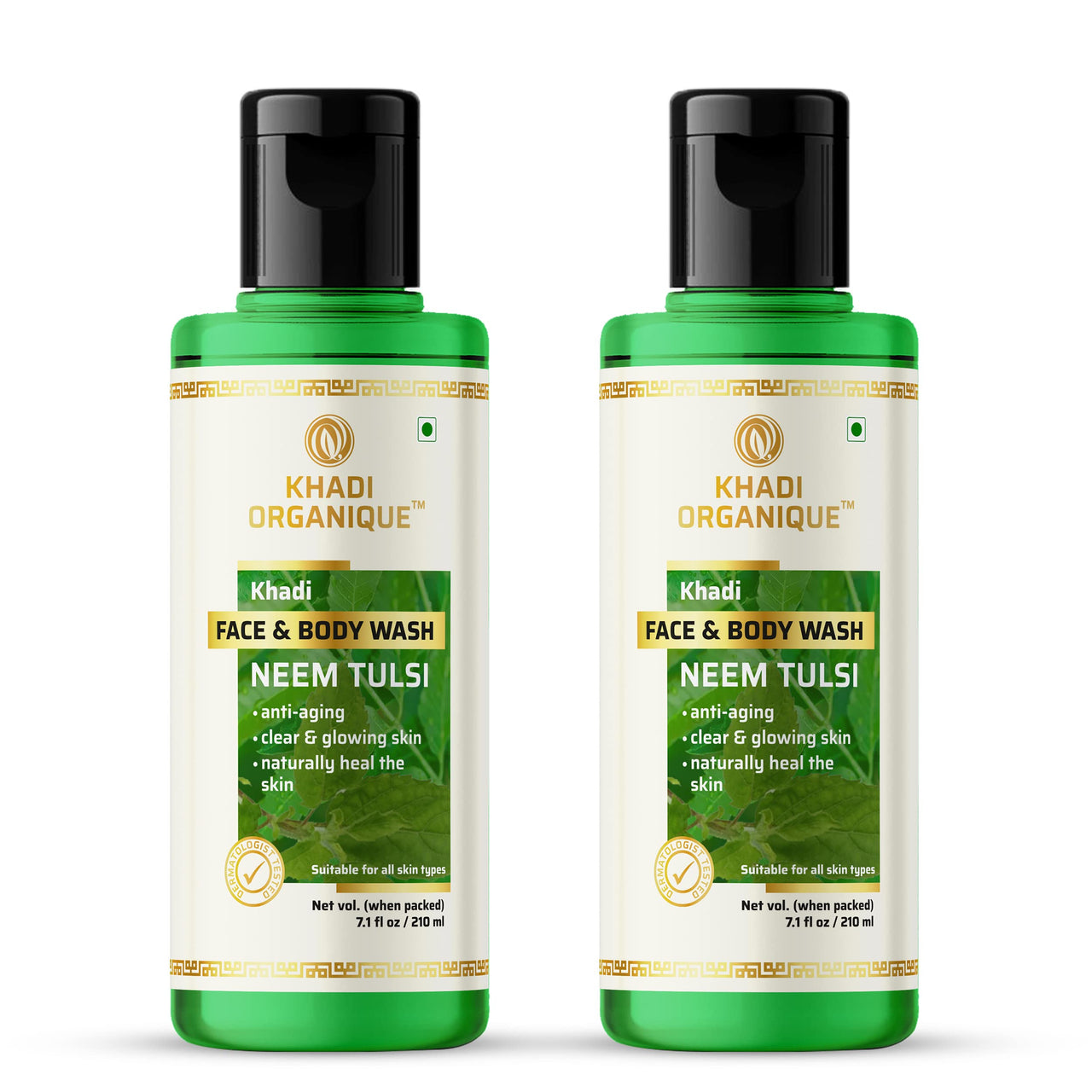 Khadi Organique Neem Tulsi Natural Face & Body Wash Pack Of 2