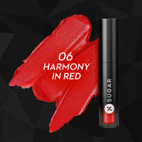 SUGAR Cosmetics Mousse Muse Lip Cream | Lasts 24+ Hrs | Creamy Mousse Lipstick | Waterproof & Smudgeproof | 5ml - 06 Harmony in Red