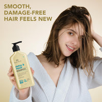 Botanic Hearth Defrizz & Repair Shampoo with Hydrolyzed Keratin & Peptides | Strengthens & Restores Hair |Repairs Damage & Adds Volume | Sulfate & Paraben Free, 473ml