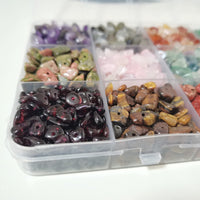 GangGangHao Natural Chip Stone Beads About 1888pcs Irregular Gemstones Healing Crystal Loose Rocks Bead Hole Drilled DIY for Bracelet Jewelry Making Crafting (5-8mm, 15 Color Mix-S2) 15 Color-S2