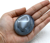 Dendrite Agate Palm Stone - Pocket Massage Worry Stone for Natural Body Chakra Balancing, Reiki Healing and Crystal Grid Dendrite Agate
