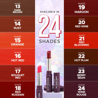 Hilary Rhoda Pro Matte Non-Transfer Lipstick | Waterproof & Smudge-Proof | 12-Hour Long Stay | 24 Shades Available | Highly Pigmented Matte Finish Lipstick | 2g - (Wine Rouge | Shade 24)