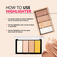Shryoan Start Dewy Glow Highlighter Powder | Highly Pigmented & Long Lasting Multi-Colored Highlighter Palette | Light Coverage for Natural Finish | Paraben-Free (16.0 gram) (Shade 1)