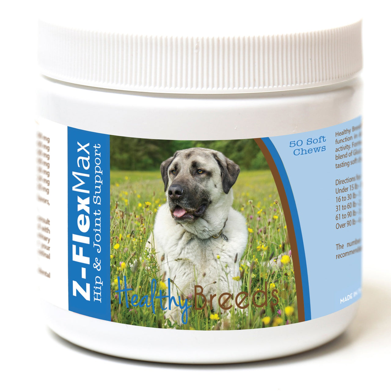 Healthy Breeds Anatolian Shepherd Dog Z-Flex Max Hip and Joint Soft Chews 50 Count 50 Ct