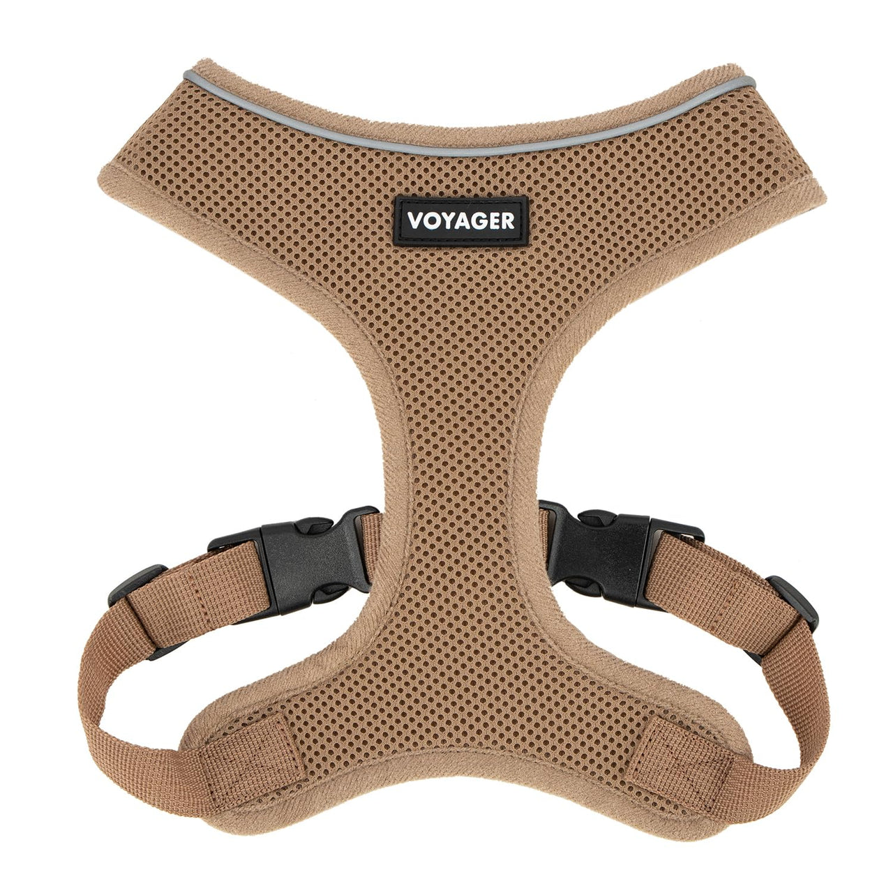 Aerolite No Pull Mesh Dog Harness with Lightweight, Soft, Breathable Chest Coverage, Reflective Stitching, and Adjustable Straps for Walking, Running, Training, Heavy Duty and Durable - Beige, XL