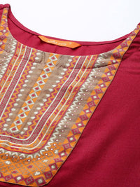 INDO ERA Women's  Solid Cotton Blend Straight Kurta Palazzo With Dupatta Set