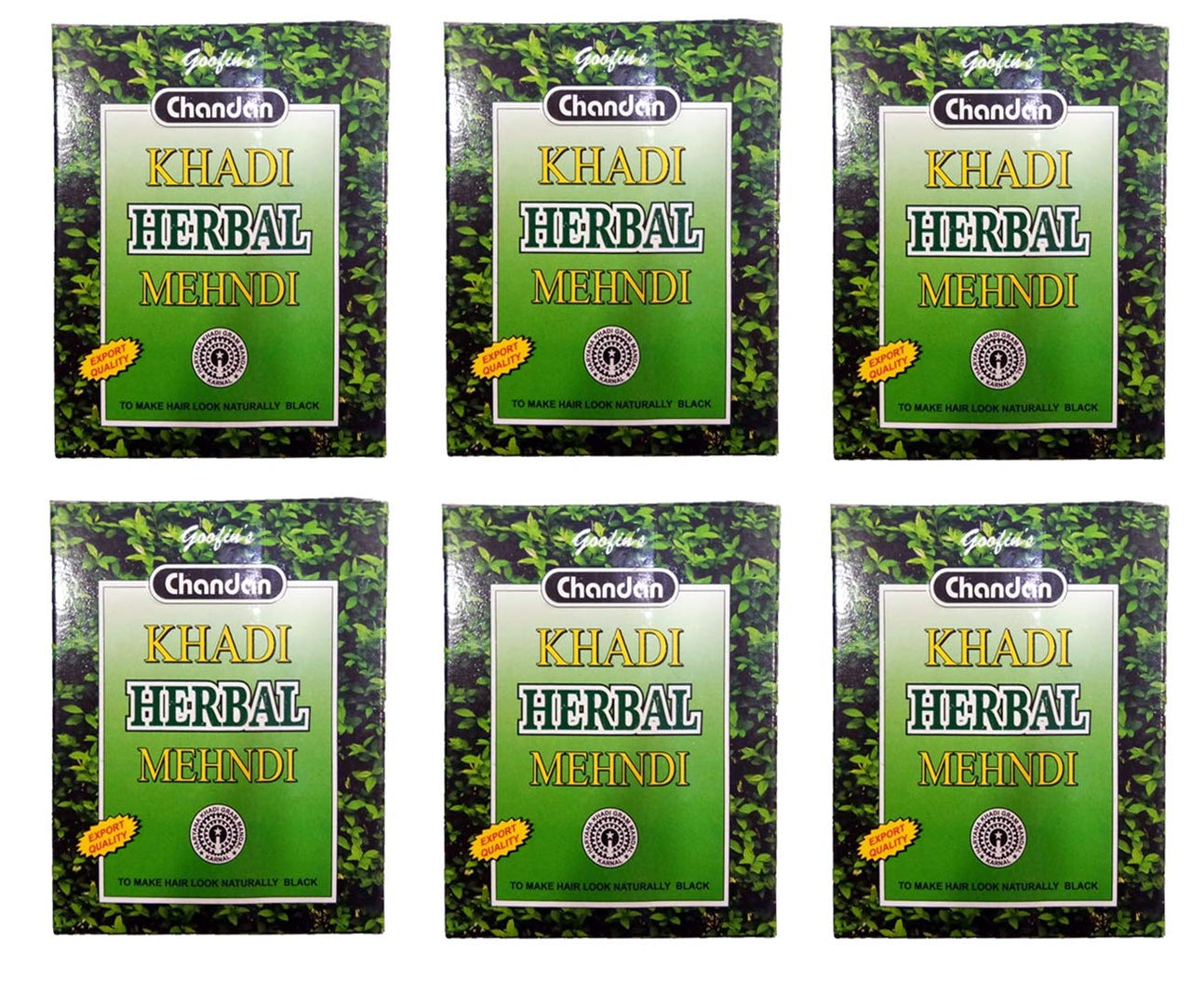Goofin's khadi Herbal Mehndi - Pack of 6 (480g, Black)