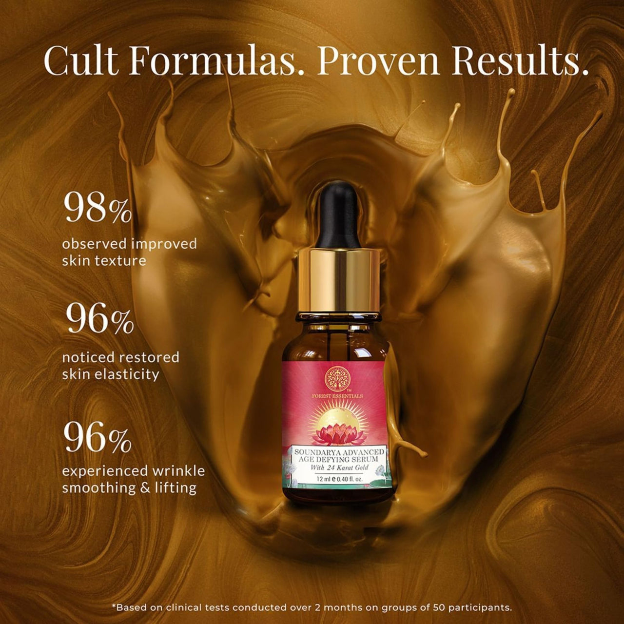 Forest Essentials Soundarya Anti Ageing Serum with 24K Gold | Ayurvedic Face Serum for Firming & Toning the Skin | With Gold Bhasma & Herbal Extracts