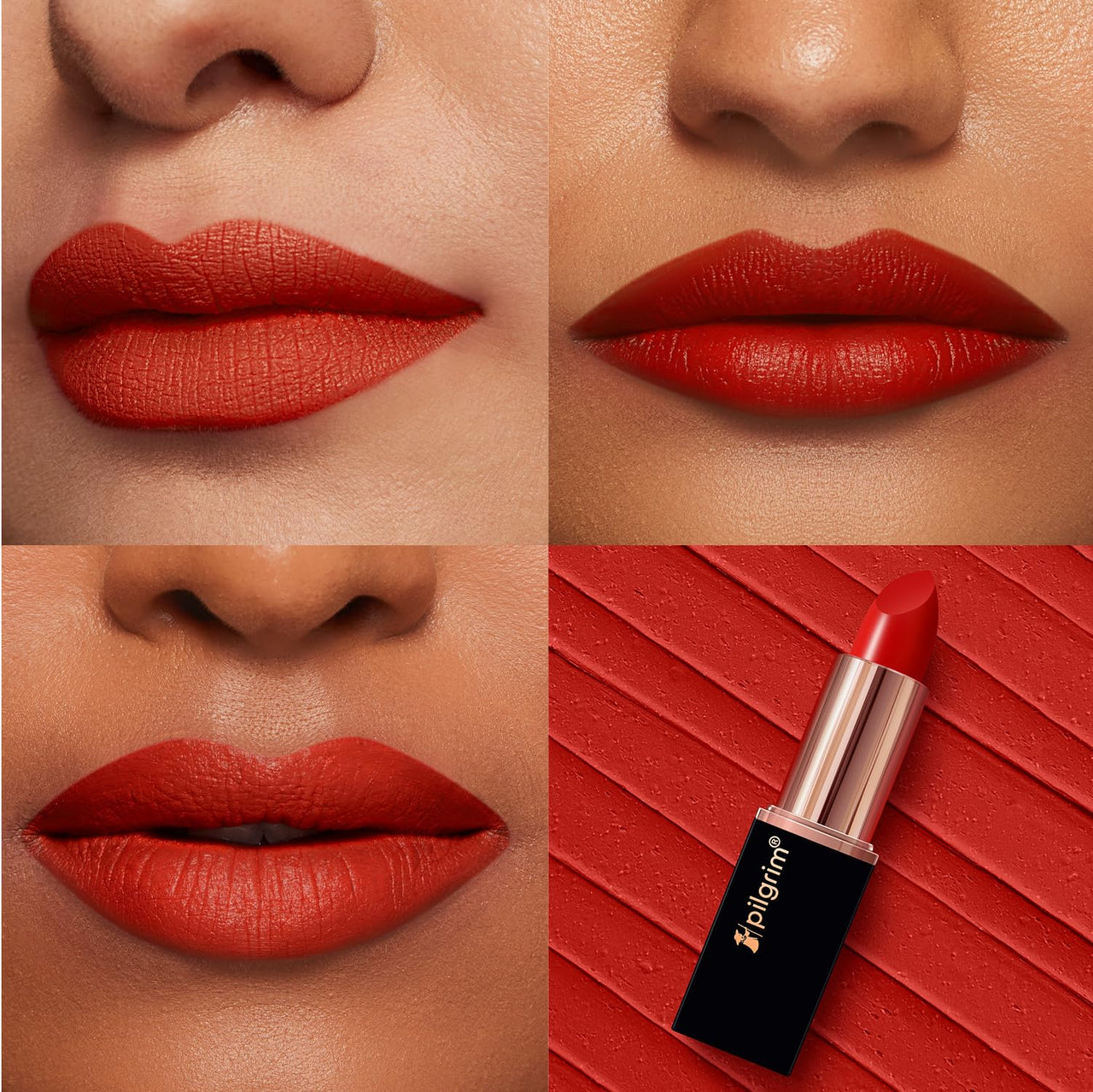 Pilgrim Matte Bullet Lipstick Intense Colour Transferproof & Smudgeproof Flamin' Red-21