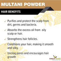 THE FOREST HERBS Natural care from nature 100% Pure Multani Mitti Powder for Face Pack (200G) for Exfoliating Soothing Nourishing Face, Skin & Hair