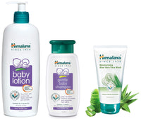 Himalaya Baby Body Lotion, For All Skin Types (400 ml) & Herbals Moisturizing Aloe Vera Face Wash,100ml & Gentle Baby Shampoo (200ml)