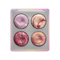 Beauty Berry Moon Lit High Definition Highlighter Palette | Highly-Pigmented Powder Highlighter with Luminous Finish | Easy to Blend Formula, 4 Multicolor Highlighter for Face Makeup (05)