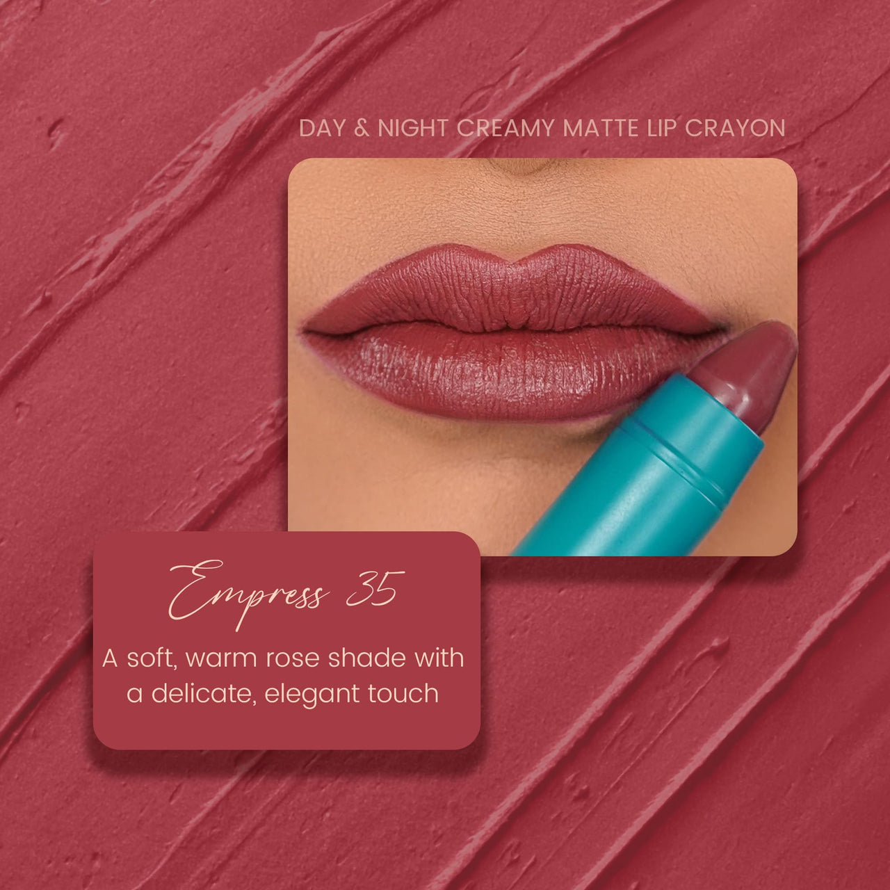 Parul Garg Beauty Creamy Matte Lip Crayon | Soft Matte & Hydrating Formula with Almond Oil & Vitamin E | Rich Pigment & Comfortable Wear | 100% Vegan (Empress 35)