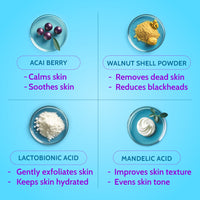 Chemist At Play Gentle Exfoliating Face Scrub with Mandelic Acid & Walnuts | Removes Tan, Dead Skin & Blackheads | Face Wash | Detans | Gives Instant Glow | Face Scrub for Women & Men | 100ml