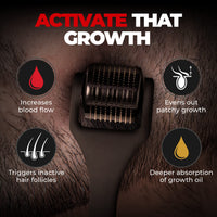 Beardo Beard & Hair Growth Oil 50ml & Derma Roller For Hair Growth 0.5 mm| Dermaroller | For Thicker & Longer Beard | Uneven, Patchy & Fast Beard Growth | For Stronger & Fuller Beard Hair