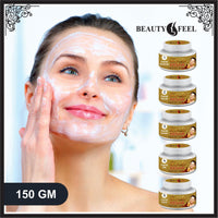 Beauty Feel Professional Gold Kesar Facial Kit For Facial, Cleanser + Scrub + Massage Cream + Facial Gel + Face Pack [Set of 5] 180 gm