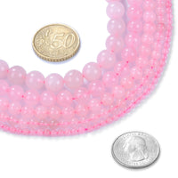 Natural Stone Beads 8mm Rose Quartz Gemstone Round Loose Beads Crystal Energy Stone Healing Power for Jewelry Making DIY,1 Strand 15