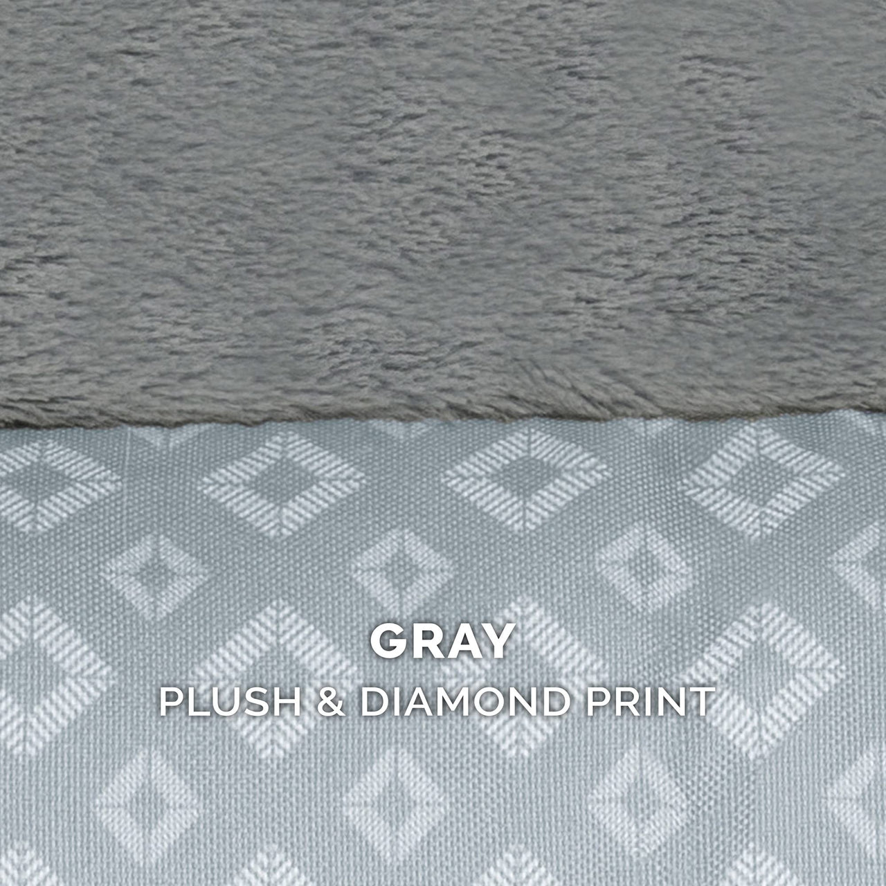 Furhaven Replacement Dog Bed Cover Plush & Diamond Print Nest Top Sofa-Style, Machine Washable - Gray, Jumbo (X-Large) Cover Only 40.0"L x 32.0"W x 0.3"Th Nest Top - Plush & Diamond Print (Gray)