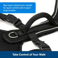 PetSafe EasySport Dog Harness - Padded, Adjustable Dog Harness with Control Handle and Reflective Piping - Great for Active Dogs - from The Makers of The Easy Walk Harness - Medium, Charcoal Charcoal Grey