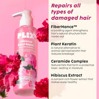 PLIX - THE PLANT FIX Hibiscus Frizz Control Hair Serum 50ml + Bond Repair Advanced Shampoo 200ml | Protects & Smoothes Frizzy Hair | 3x Strength with Fiberhance