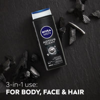 NIVEA MEN Active Clean Shower Gel,500 ml (Pack of 3)
