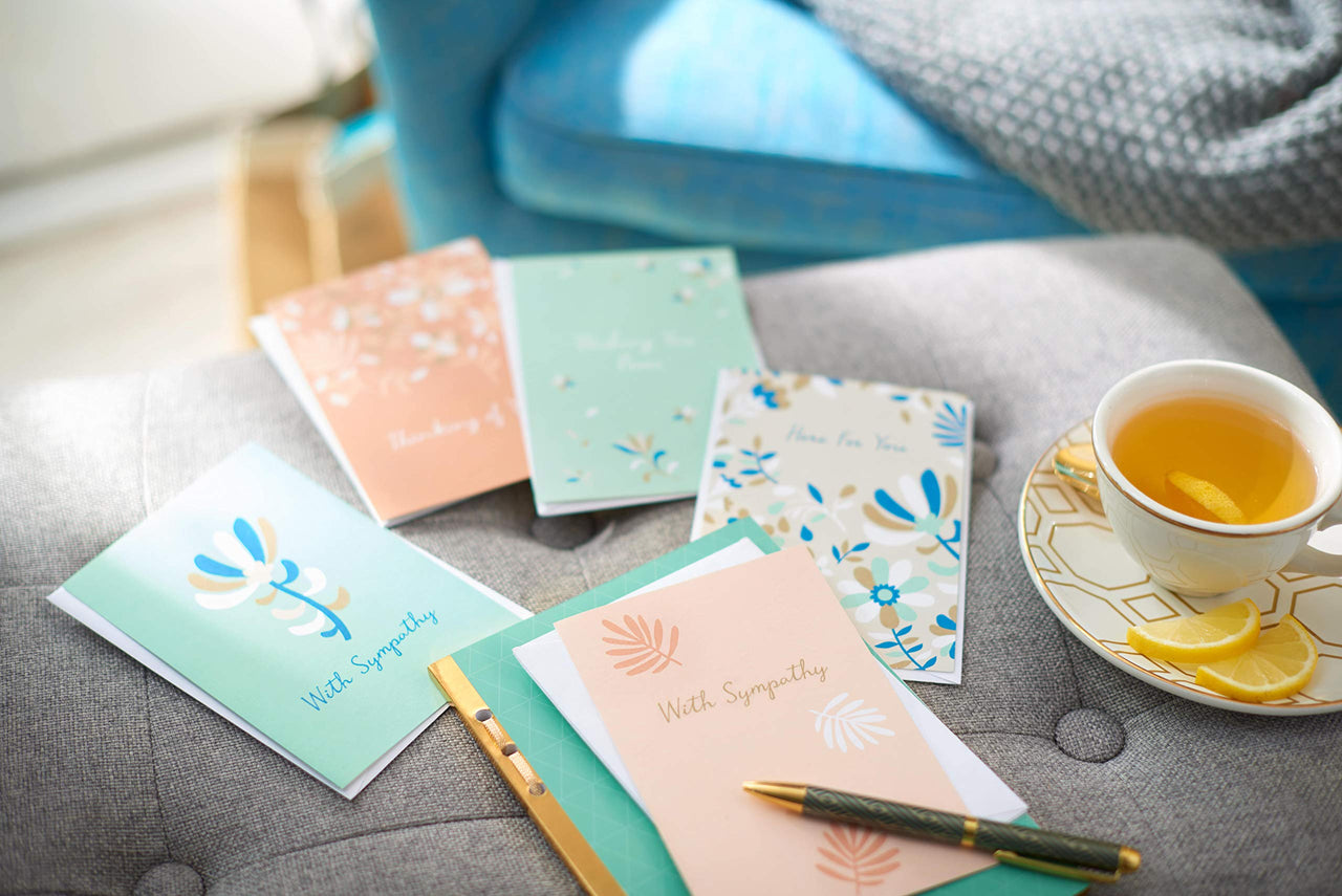American Greetings Sympathy Cards Assortment, 6 Nature-Inspired Designs (48-Count)
