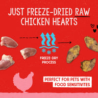 Stella & Chewy's  Freeze-Dried Raw Single Ingredient Chicken Hearts Dog Treats, 3 oz. Bag 3 Ounce (Pack of 1)