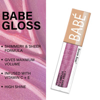 Seven Seas Babe Glittery Lip Gloss With High Shine Lip Color For Glossy Look |Lightweight Non Sticky Lip shiner For Moisturizing Lips (Hot Pink,7ML)