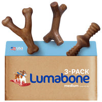 Real Bacon Medium 3-Pack Durable Dog Chew Toys for Aggressive Chewers, Made in USA – Wishbone, Zaggler, Stick Wishbone, Stick, Zaggler Medium - 3-Pack Pet Toy
