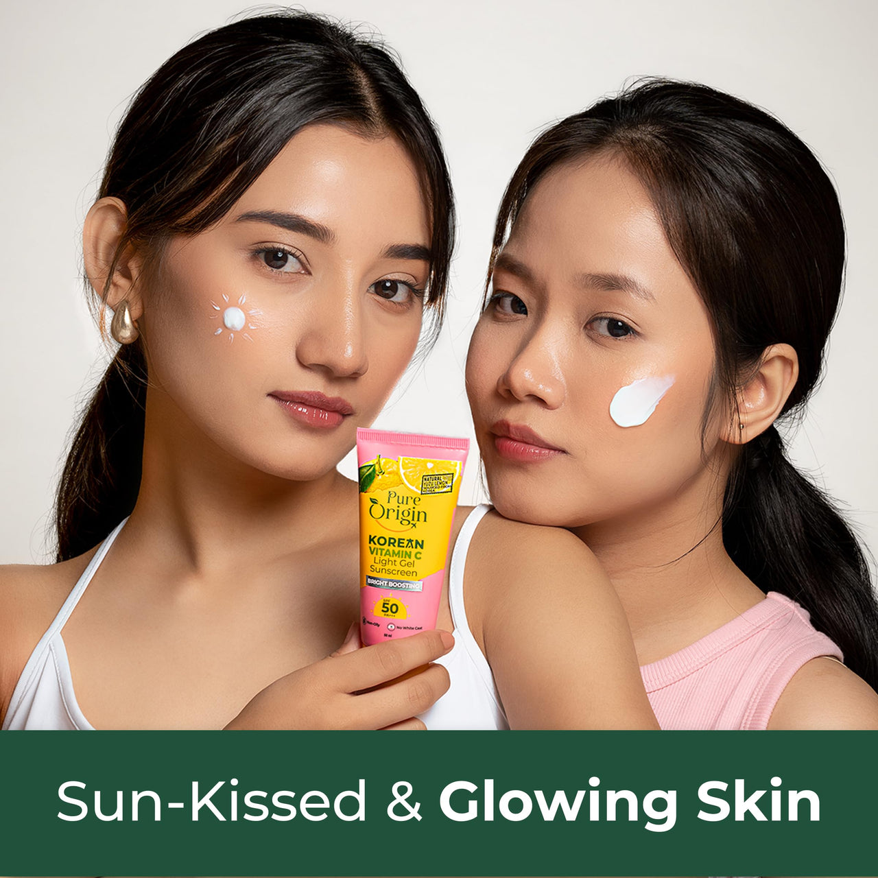 Pure Origin Korean Vitamin C Light Gel Sunscreen with SPF 50 & PA++++| No White Cast | Suitable for Oily, Dry & Combination Skin | Broad Spectrum, Non-sticky & Lightweight | Brightens Skin & Prevents Tan | 50ml