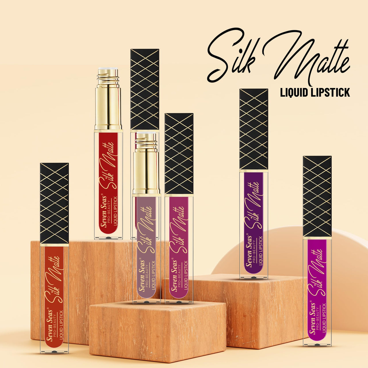 Seven Seas Silk Matte Liquid Lipstick | Long Lasting and Waterproof Liquid Lipstick for Women (Totem Pole, 7ml)