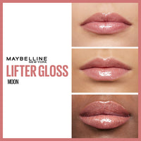 Maybelline New York Smooth And Non-sticky Lifter Gloss - Moon | Tinted Lip Gloss With Hyaluronic Acid for Hydrated & Plump Lips | Non-Sticky application | Long-lasting Fuller & Lifted Look | 5.4ml
