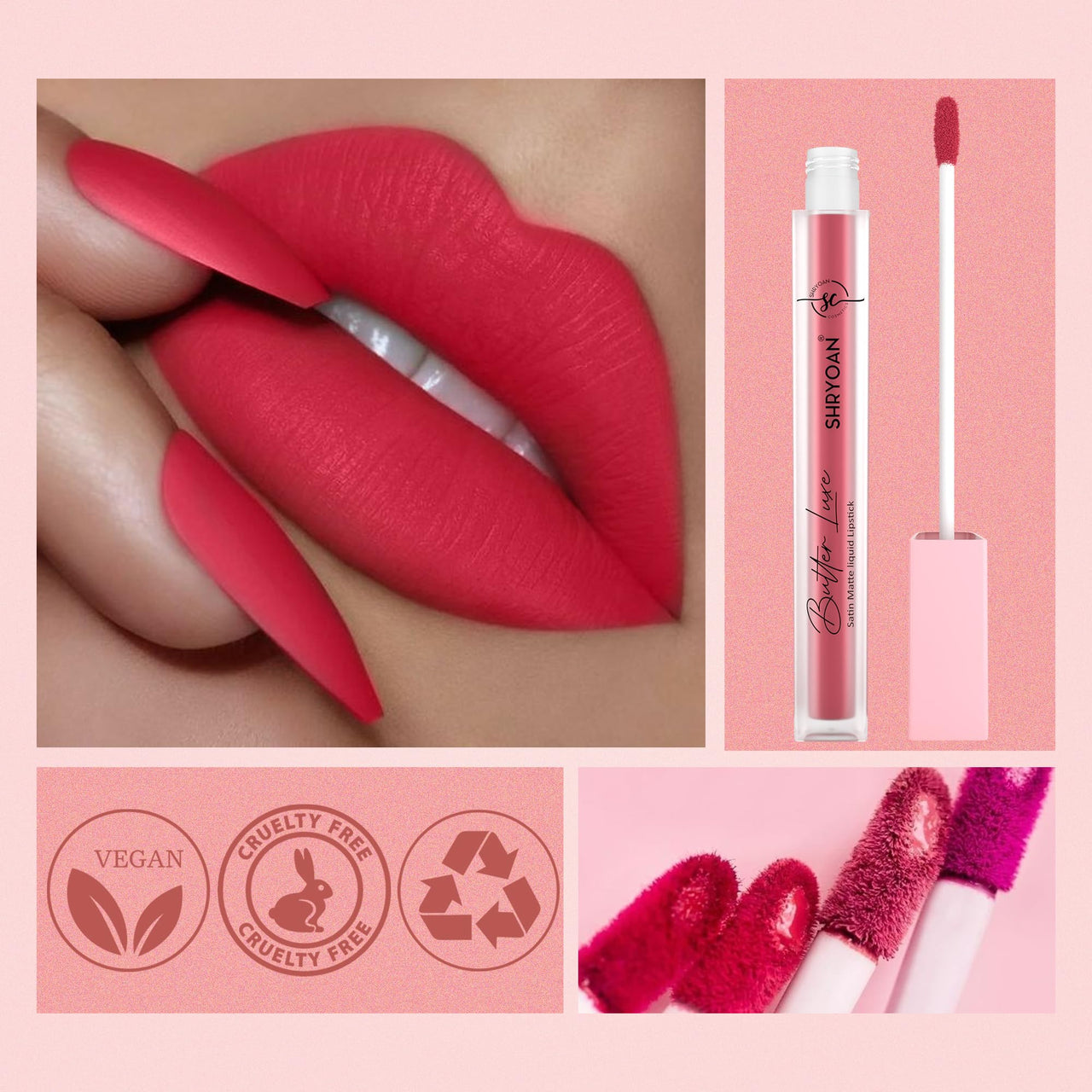 Shryoan Butter Luxe Satin Matte Liquid Lipstick | Ultra Pigmented, Long-Lasting, Non-Transfer Formula, Smooth Lip Color, Weightless Finish, Silky Matte Finish (6ml) (Shade 18, Shade 18)