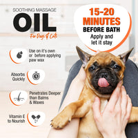 Wagging Tails Soothing Massage Pets Oil- 200ml for Dogs, Cats and Pet with Vitamin E | Natural Oil use to Controls Hair Fall & Improves Coat Shine and Softness