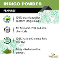 The Forest Herbs Natural Care From Nature Indigo Leaves Powder (500g) Organic for Hair Colour Black, Avuri Leaf, Neela Amari, Neel Patti, Neelayamari, Indico (Pack of 1)