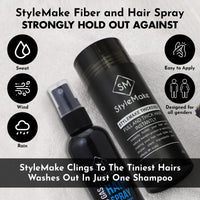STYLEMAKE Thickener Hair Loss Concealer - Hair Building Fibers 28Gm - Hair Fibers For Thin & Fine Hair - Hair Thickening Fibers For Men & Women (Dark Brown), 28 Grams