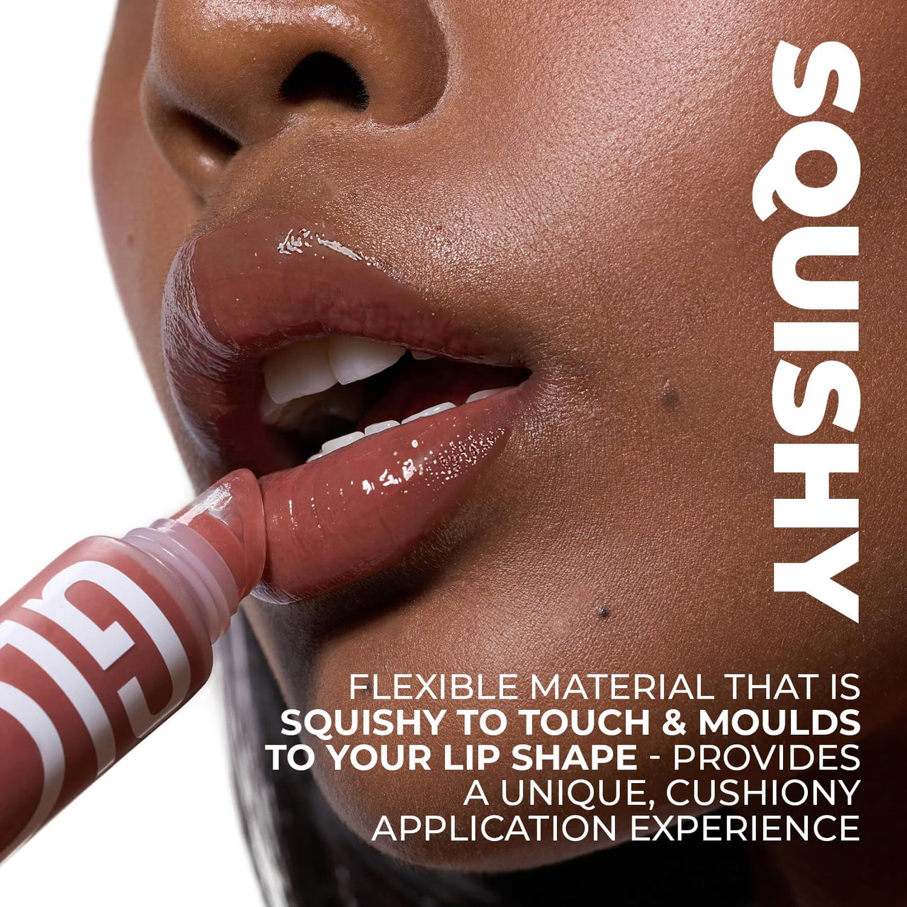 FAE Beauty Peptide Lip Gloss | With Passionfruit Oil & Argireline to Smoothen, Even, and Soften Lips | Non Sticky | Hydrating | Vegan | Shade Emerging | Transparent Shimmery Rose Gold Gloss