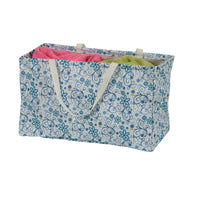 Household Essentials 2244 Krush Canvas Utility Tote | Reusable Grocery Shopping Laundry Carry Bag | White With Floral Design, 22