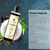 Khadi Natural Activated Charcoal herbal face wash for men women, 210 ml