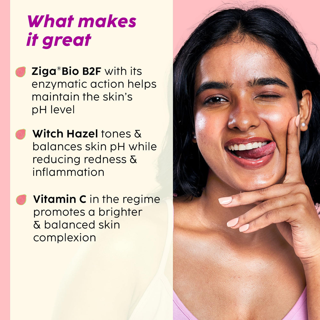 PLIX - THE PLANT FIX Guava & Roses Regime for Bright Skin & Balanced Skin pH| Hydrating Cleanser| 2-in-1 Toner Serum| Vitamin C Serum | Smoothie Moisturizer | For Men & Women| Glowing in 1 Use