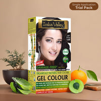 INDUS VALLEY Damage Free Natural Gel Hair Colour for Women | Ammonia & PPD Free Organic Hair Colour with 100% Grey Coverage, Long Lasting Hair Color Trial Pack (Light Brown, 65 ml)